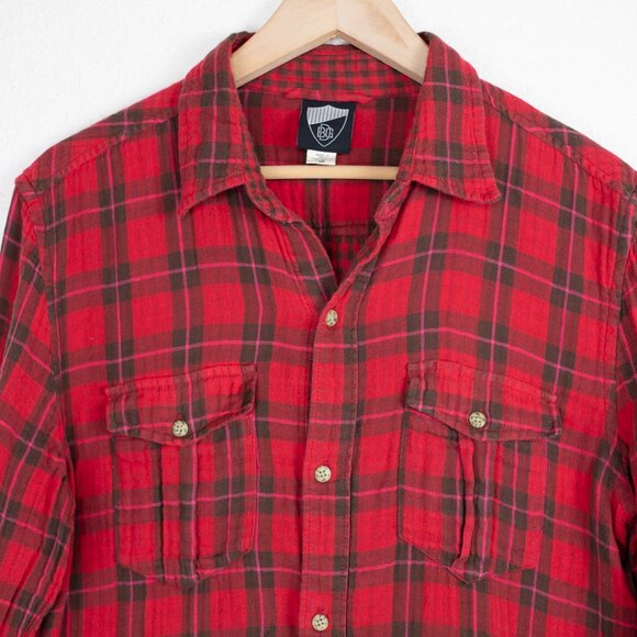 BDG Urban Outfitters Waffle Knit Shirt Double Layer Plaid Womens M - Picture 4 of 7